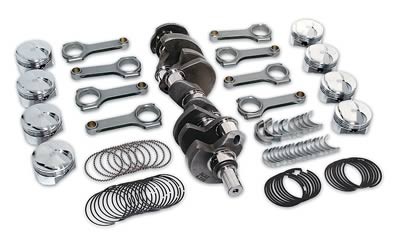 Small Block Engine Forged Stroker Kit : H Beam Rods : Flat Top pistons, Thin Grove Rings, Race bearings (suit 360ci, stroke to 410ci)