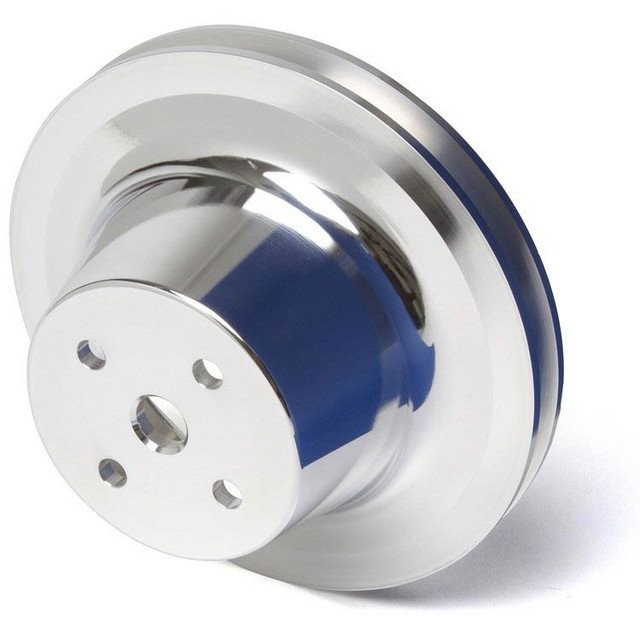Water Pump Pulley (Single V-Belt) : USA Made Billet Alloy : suit Small Block LA (Balancer face to water pump flange face 2.5") - PRE -1970 (Alternator Only)