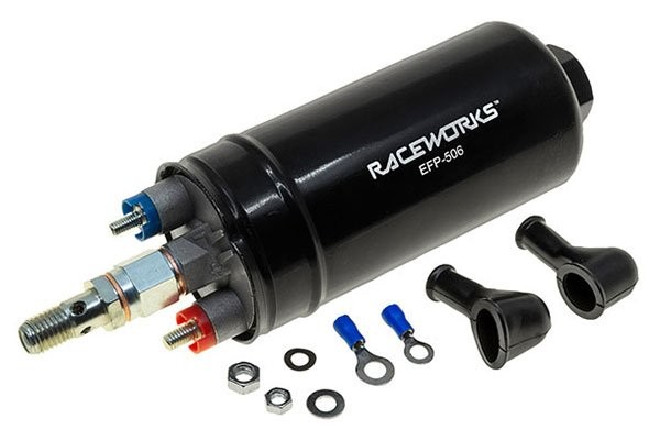 RaceWorks 300LPH E85 Electric External Fuel Pump (EFP-506) : replaces Bosch 044 style