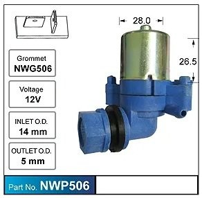 Universal Washer Bottle Pump & Grommet : suit fabricated alloy washer bottles