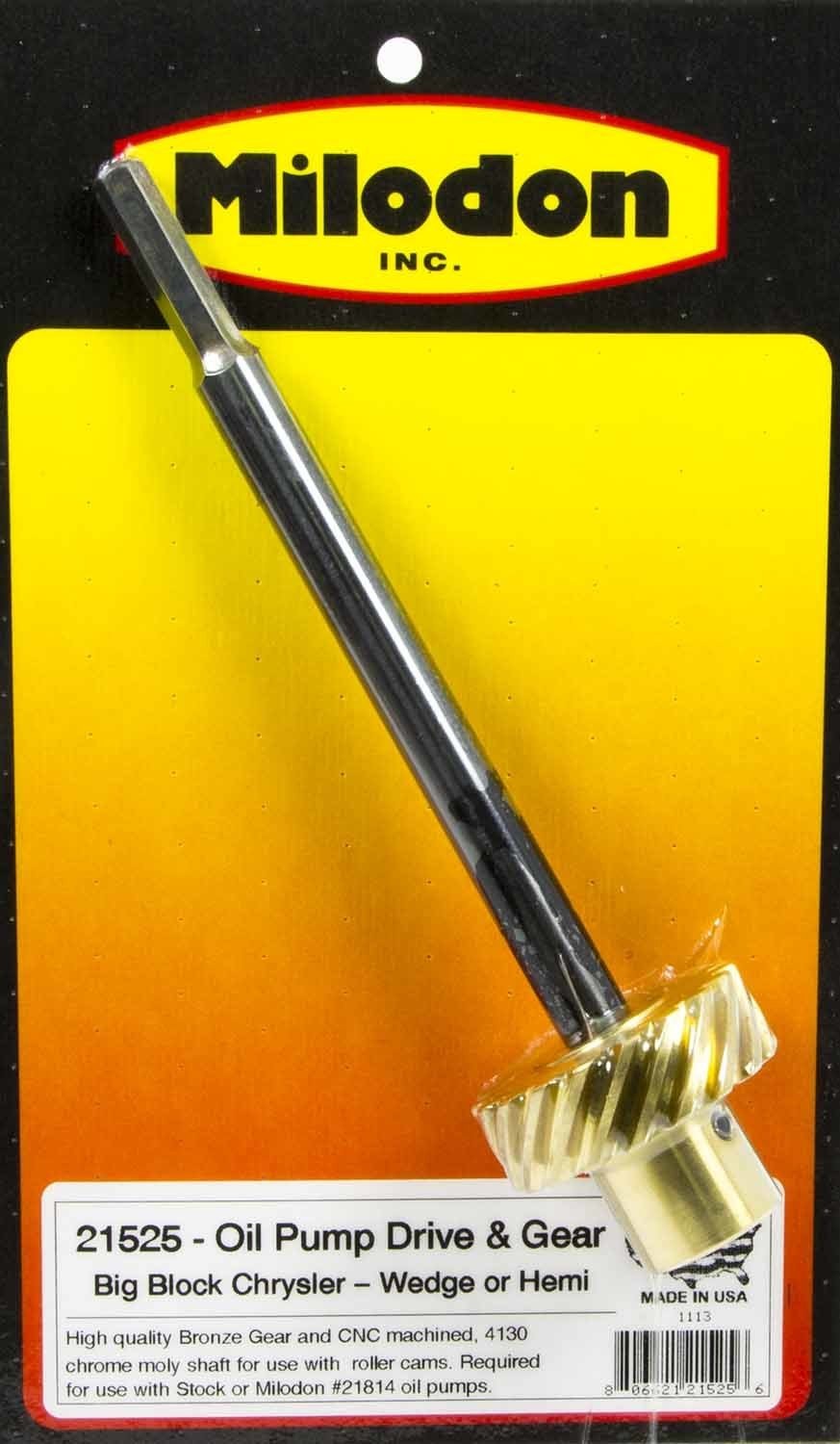 MILODON Bronze Gear Oil Pump Drive Shaft : B /RB Big Block Chrysler Dodge Plymouth