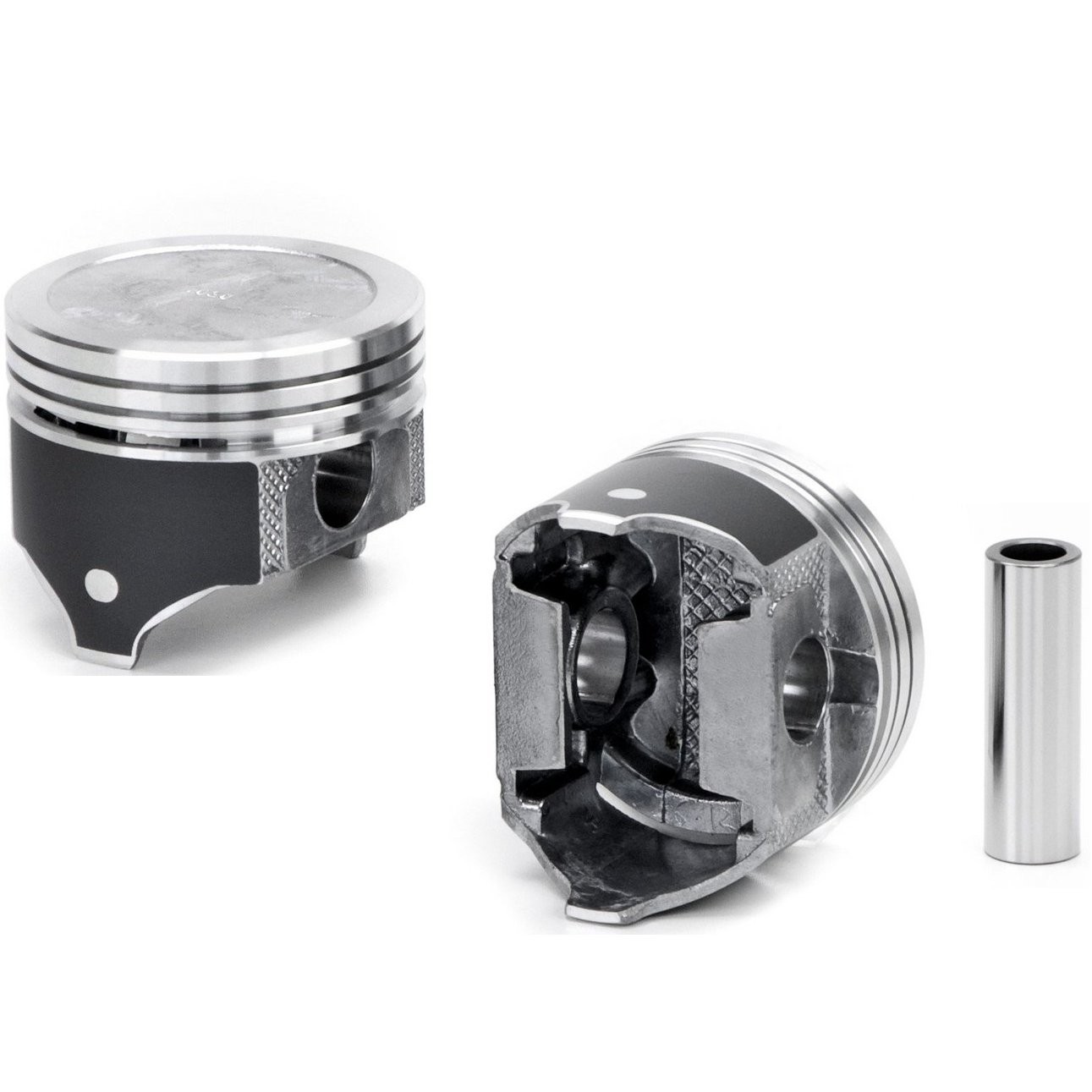 Hypereutectic Cast Alloy Dish Top Piston Set : Small Block 360ci : Size 4.080" (0.080") Compression height 1.576" (press-fit only)
