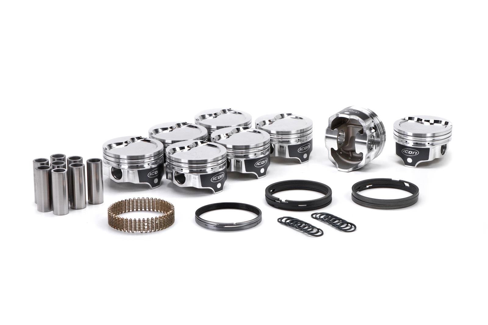 Icon Forged Flat-Top Piston & Ring Set : suit Small Block 318ci (.040" / 3.950") Compression Height 1.465" with -4.70cc Valve Reliefs