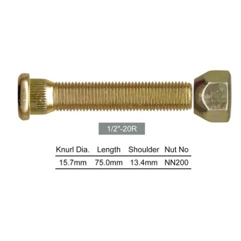 OVERLENGTH 1/2" Front Wheel Stud (right hand thread) : suit HP 330mm Disc Hubs Only