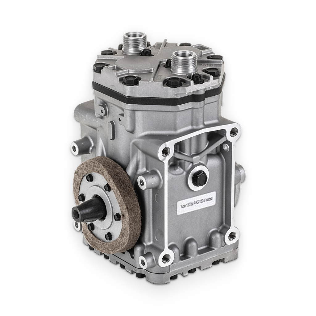 A/C Compressor – York 210 Style 2-Cylinder 10 cu in, R134a, Tube-O Left-Hand Suction, Less Clutch – Universal / Classic Car / Hot Rod / Truck