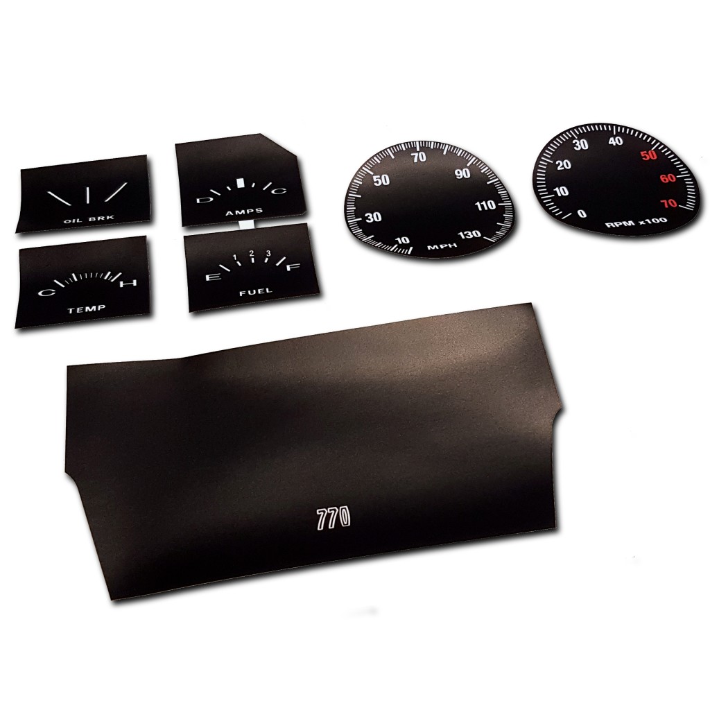Instrument Face Restoration Decal Package : suit VG Regal 770 Sports Dash [MPH] (Black)