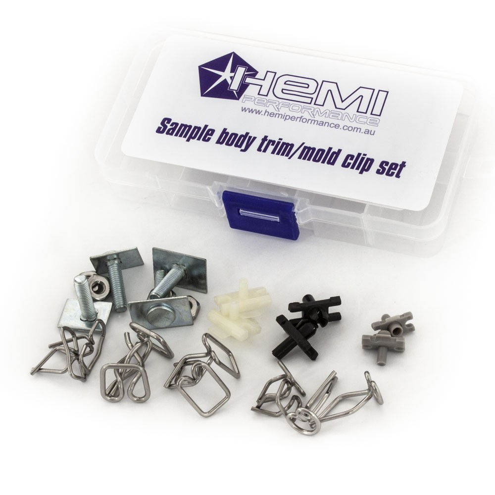 HP Clip Sample Box - Push Pin type - Bolt Plate Type & Wire Clip Type (22x piece KIT)