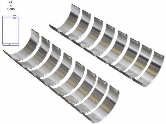 Engine Connecting Rod Bearing Set (STD) : suit Small Block 273/318/340/360 (Aluminum Silicon)