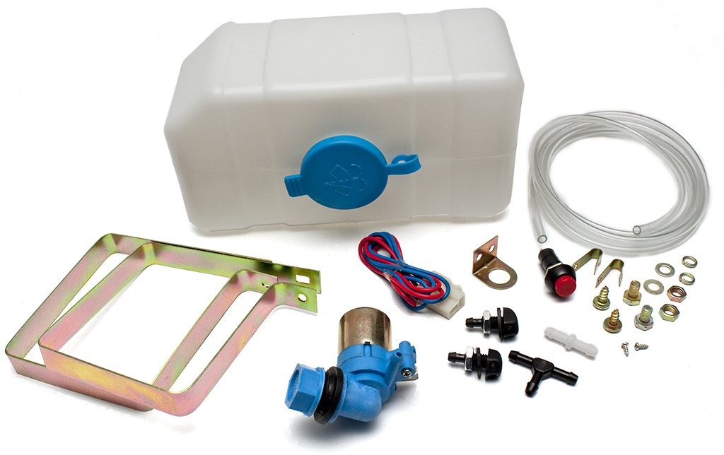 Universal Window Wiper Washer Bottle & Pump (horizontal mount)