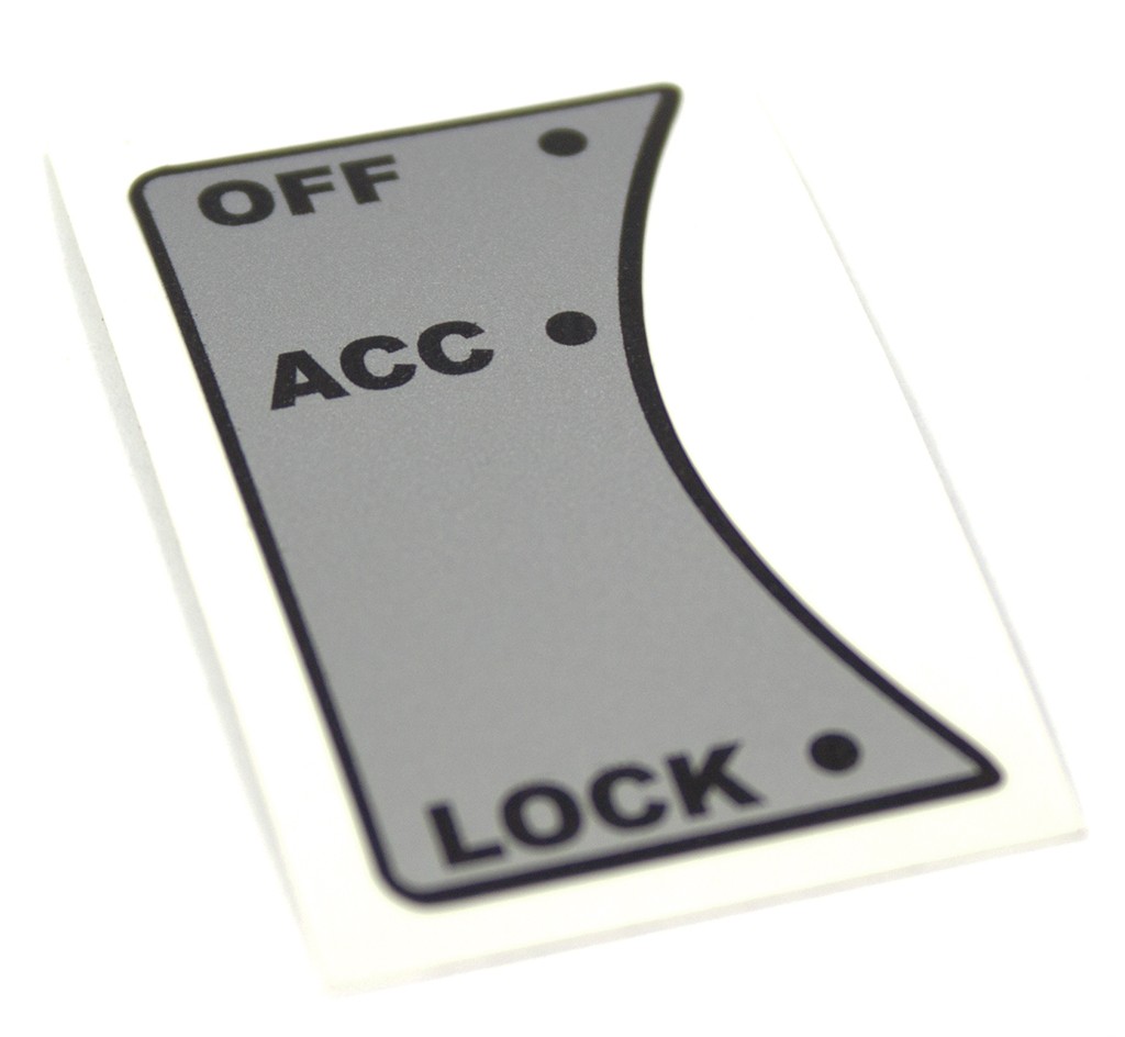 Ignition Switch Housing Key Position Decal : suit VJ (& late VH)
