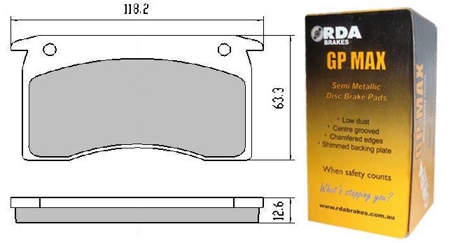 Front Disc Brake Pad Set, RDA GP MAX : suit CL/CM