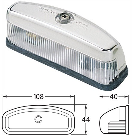 HELLA : Rectangle Licence Plate Light : 12v Incandescent : 108mm X 44mm Base : 40mm Height