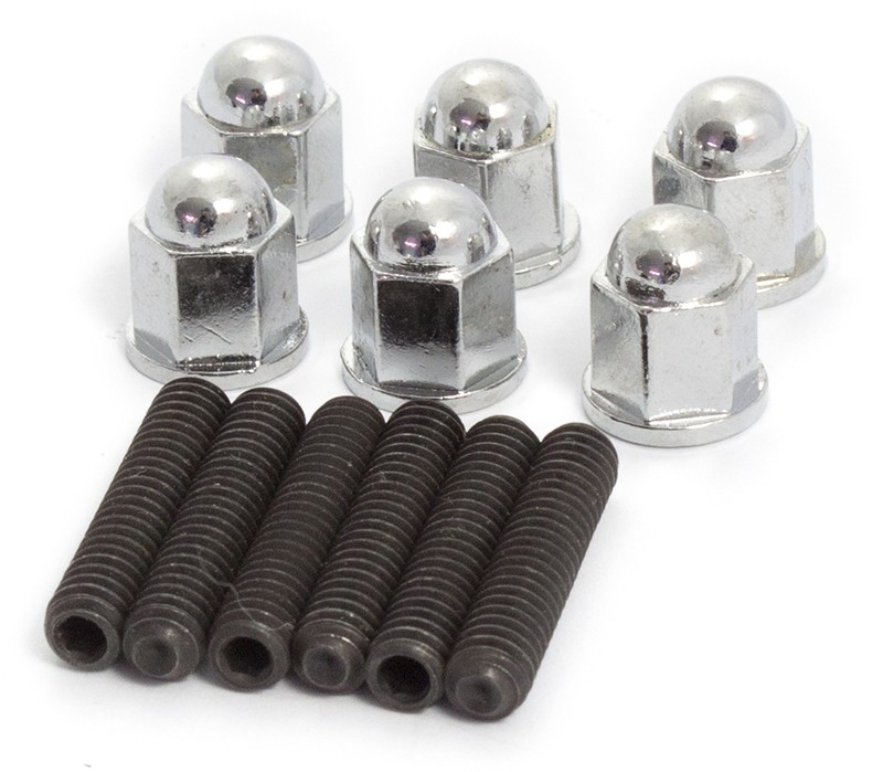 Side Plate Chrome Dome Head Nut & Stud Set suit Hemi 6 Side Plate