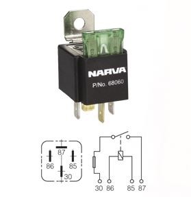 Narva Universal Four-Pin Fused Relay (#68060) - Relay - Switch, Relay