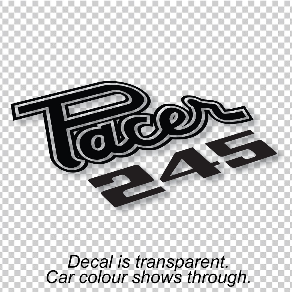 "Pacer 245" Boot Lid Decal : suit VG Pacer Hardtop & Sedan (Die-Cut)