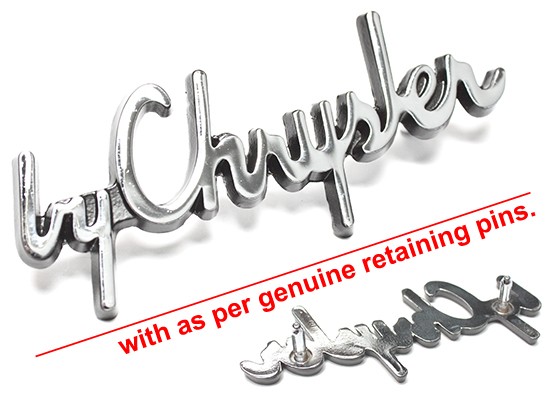 Reproduction "By Chrysler" Script Badge : suit VJ/VK