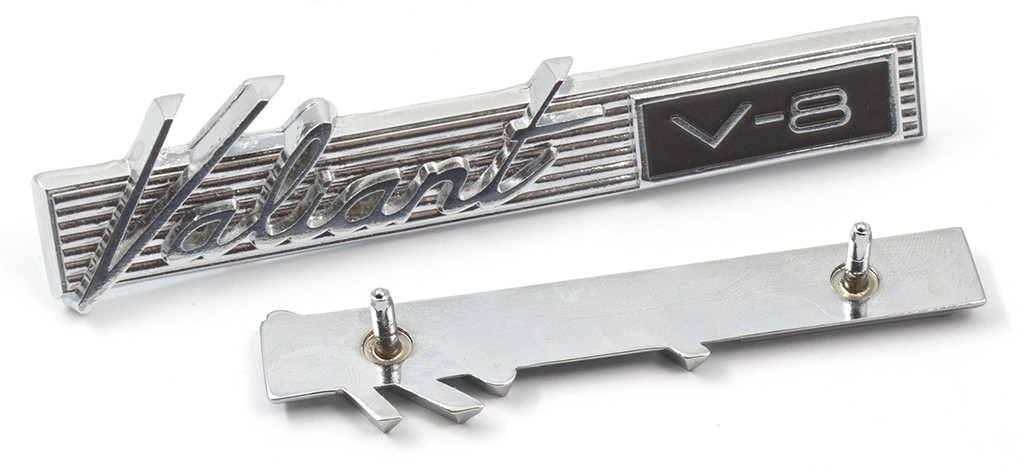 Reproduction "Valiant V8" Glove Box Badge : suit VE/VF VIP