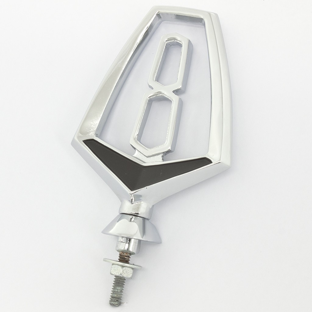 Reproduction "V8" Bonnet Ornament (hollow) : suit VE/VH/VJ/VK (flat pedestal base)