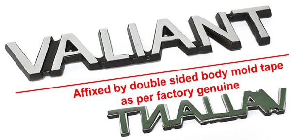 Reproduction "Valiant" Stick-On Badge (with fastening tape) : suit CL/CM