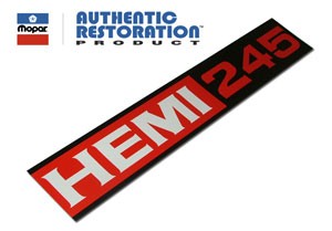 Mopar 'Hemi-245' Air Cleaner Decal : VG/VH/VJ (1-Bbl)