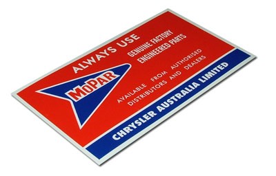Always Use Genuine Factory Engineered Parts " Decal : AP5
