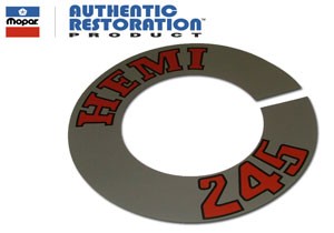 Mopar 'Hemi-245' Air Cleaner Decal : Early VJ (2-Bbl)