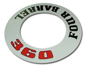 360 Four-Barrel Air Cleaner Decal (Custom - White)