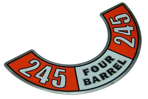 Custom "245 Four-Barrel" Air Cleaner Decal