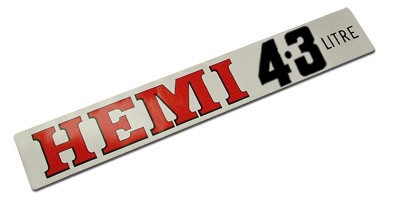 "Hemi 4.3 Litre" Air Cleaner Decal : VJ/VK (265Ci)