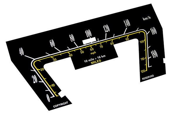 Speedo Gauge Conversion Decal : VG (Non-Sports)