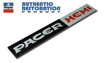 "Pacer Hemi" Interior Nameplate Insert Decal : suit VH Pacer