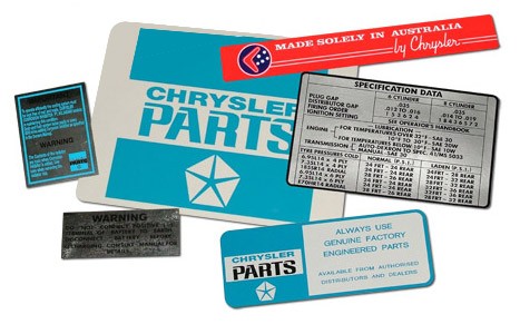 Engine Bay Decal Kit : suit VH (8-cylinder)