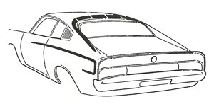 Charger Body Stripe Package : Black stick on  : (A54 Option)