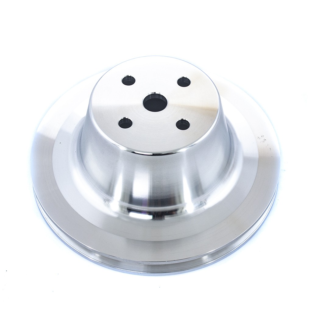 Water Pump Pulley (Single V-Belt) : USA Made Billet Alloy : suit Small Block LA (Balancer face to water pump flange face 2.5") - PRE -1970 (Alternator + Power Steering)