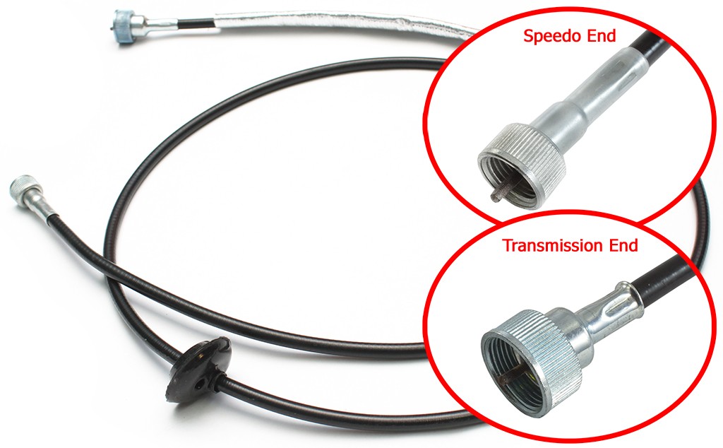 Speedometer Cable (w/ heatshield & firewall grommet) suit TorqueFlite