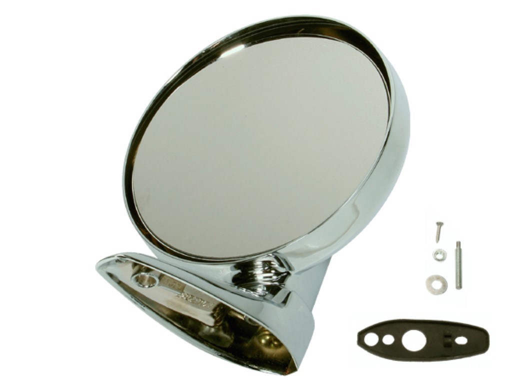 Factory Style Round Chrome Door Mirror "USA Import" - Suit VE/VF/VG - RIGHT (NON-Remote)
