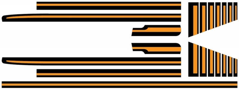 Body Stripe Kit : CL Sportspack Utility ; Black & Orange