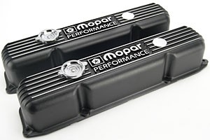 Black Mopar Alloy Finned Rocker Covers suit Big Block (Mopar Part# 312-P5007614)
