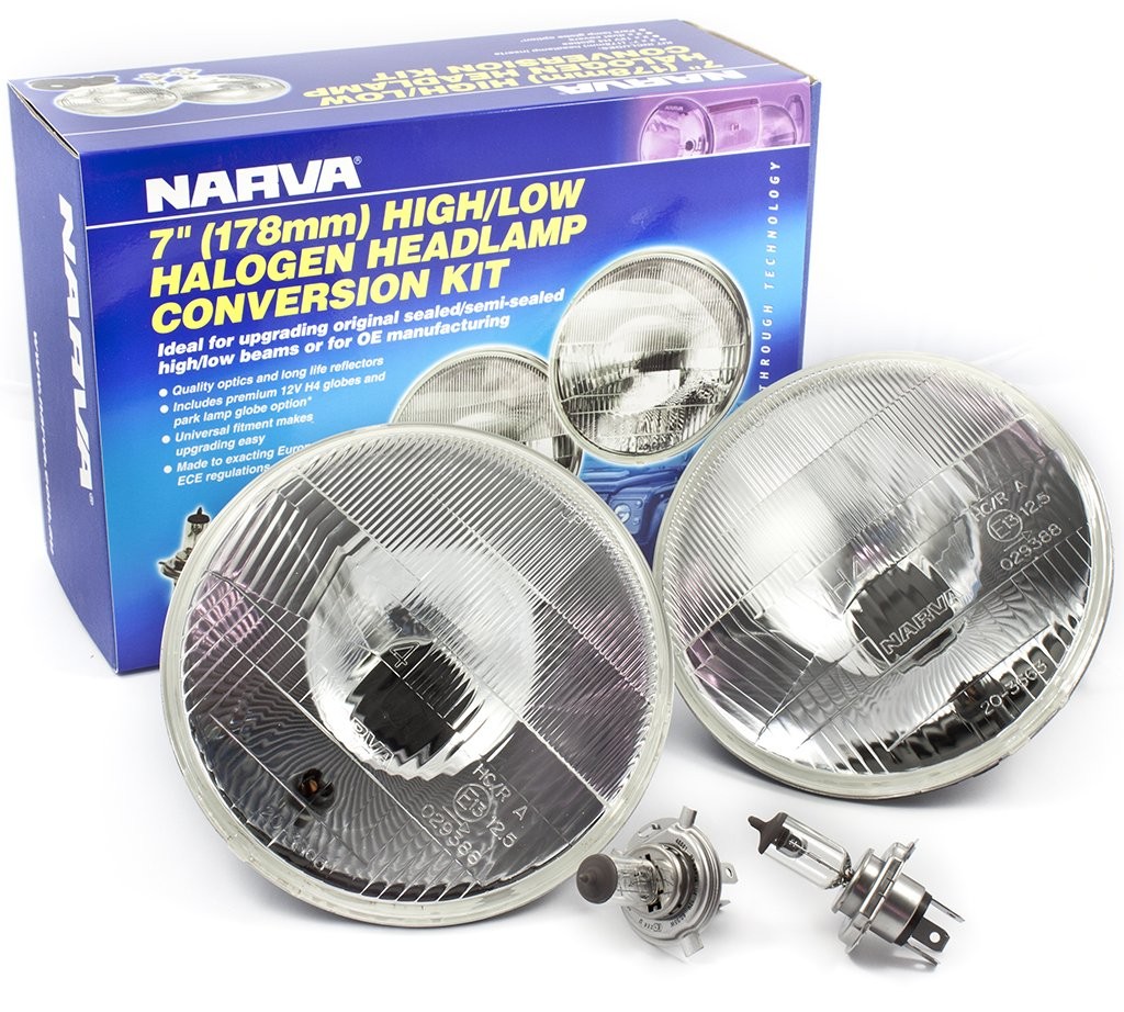 Narva Halogen Headlamp Conversion Kit 7" H4 (178mm High/Low 60/55w