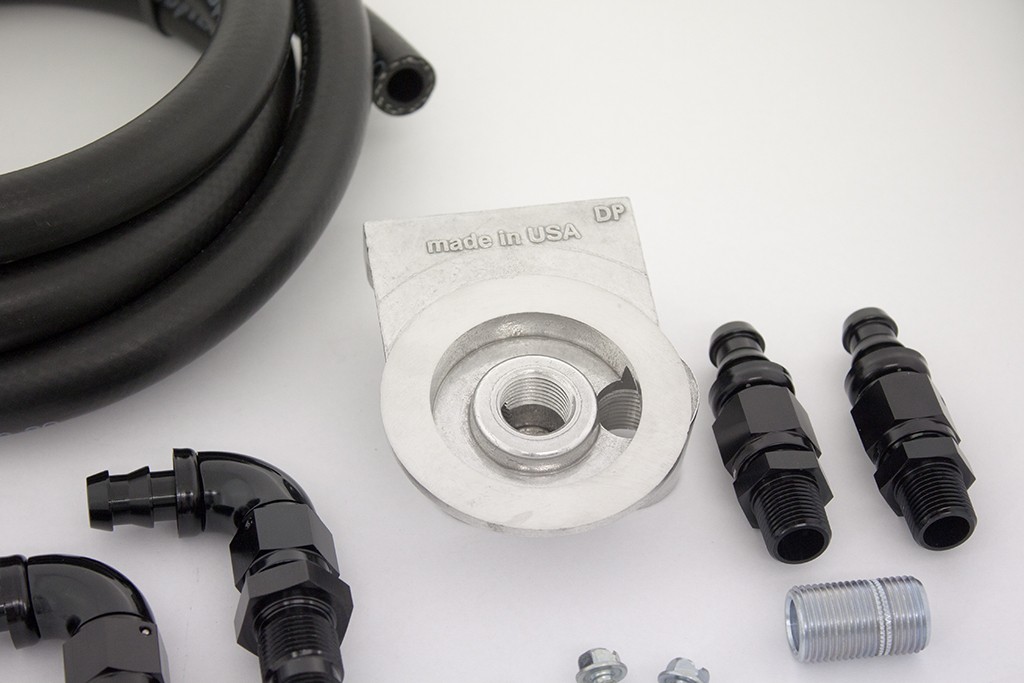 Remote Oil Filter Relocation Kit Black hose suit Small
