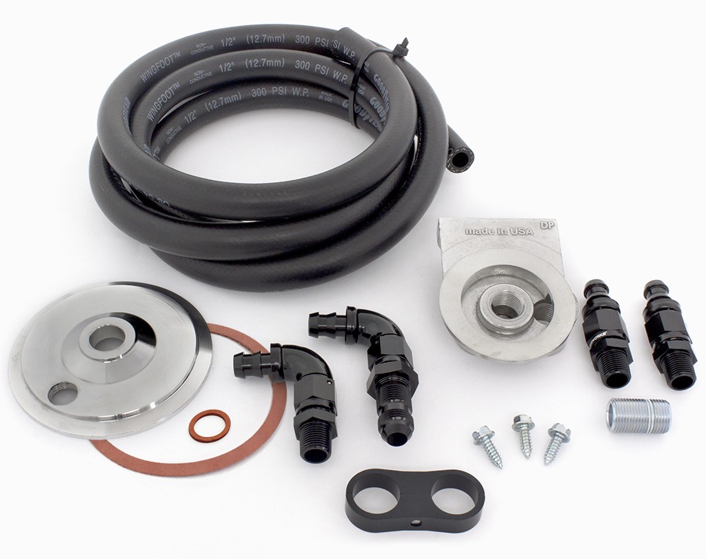 Remote Oil Filter Relocation Kit Black hose suit Small