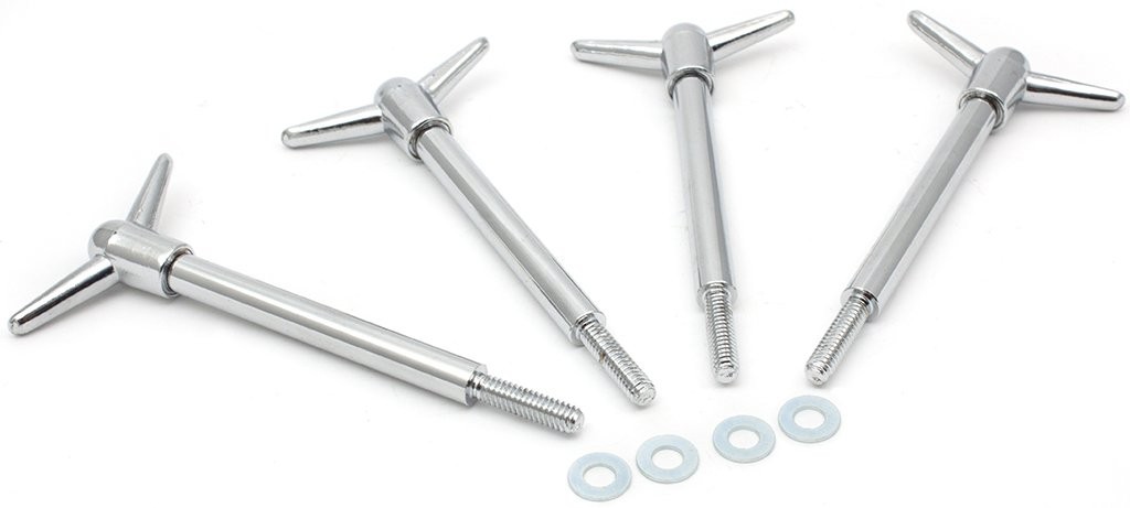 Valve Cover Chrome Wing Nut & Stud Set (4x)