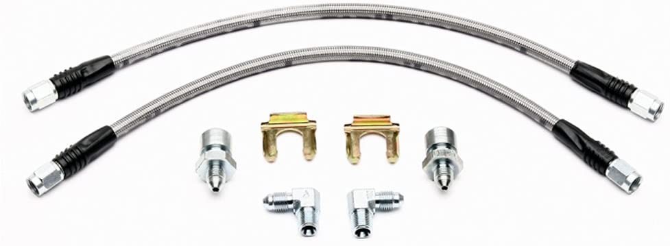 Braided Flexible Front Brake Hose Set: 16" : suit HP Wilwood Caliper Conversions