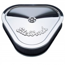 Edelbrock Pro-Flo Series Chrome Air Cleaner : 4 barrel, Triangular (Edelbrock Part# 1222)