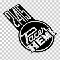 Stencil Cut "245 Pacer Hemi" Bonnet Decal  Black