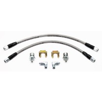Braided Flexible Front Brake Hose Set: 18" : suit Wilwood Caliper Conversions
