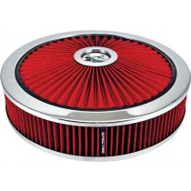 14-Inch Hi Flow Air Cleaner [Red, 3-Inch filter height]