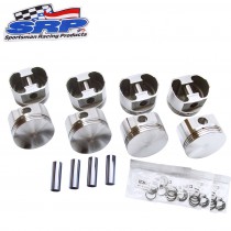 SRP Race Series Dish Top Forged Piston Set : Suit Small Block 410ci Stroker (340ci/360ci + 4.00" Stroker Crankshaft) ( 4.040") Compression Height 1.460 : -16.9cc