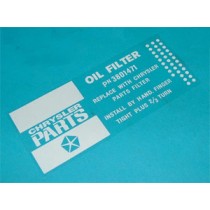 Oil Filter Decal : Z96 Filters