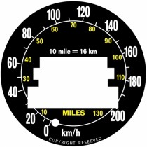 Speedo Gauge Conversion Decal : VG Sports (Pacer & 770) & VH Charger R/T